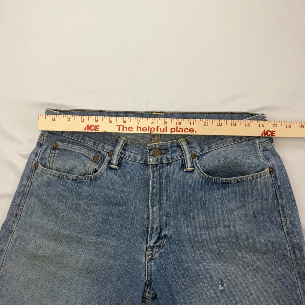 Polo Ralph Lauren Denim Shorts Mens 32 Blue Cut Off Frayed Distressed Cotton